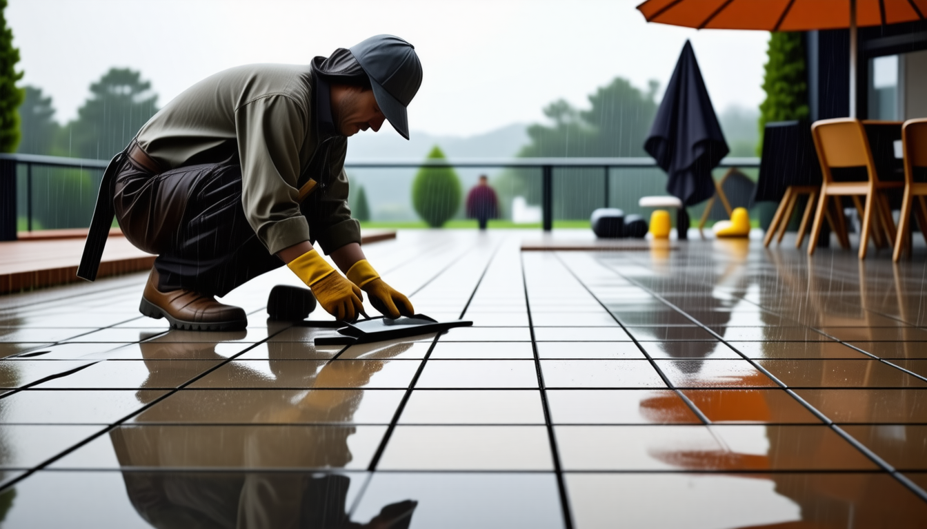 Est-il possible de poser du carrelage sur une terrasse par temps pluvieux ?